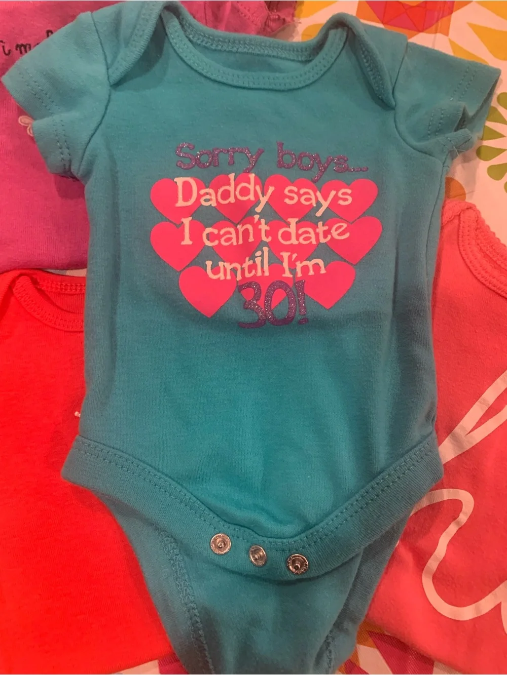Baby Girls Short Sleeve Graphic Onesies